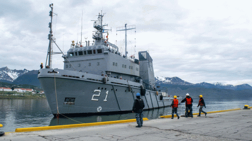 ARA Puerto Argentino Arrived in Ushuaia