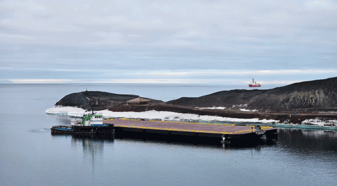 McMurdo Docking Barge Arrives in Antarctica