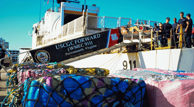 US Coast Guard Offloads Narcotics from the Eastern Pacific