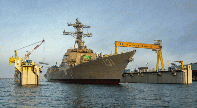 Ingalls Shipbuilding Launches Future George M Neal (DDG 131)