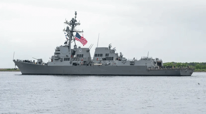 Flight III Destroyer Ted Stevens (DDG 128) Sails Away from Pascagoula