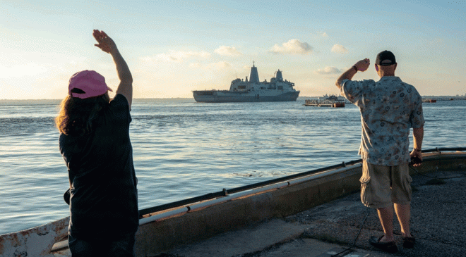 USS San Antonio Departs Norfolk