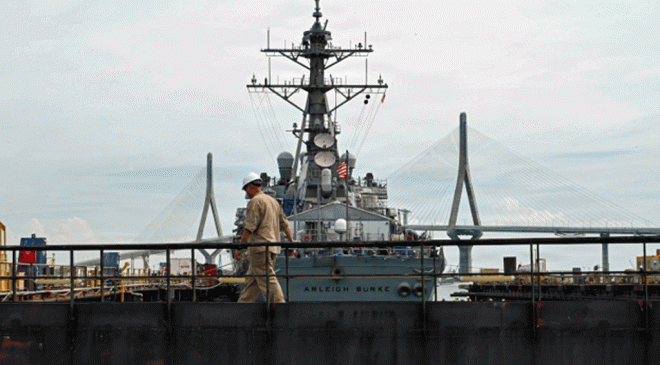 USS Arleigh Burke Drydocking in Cadiz